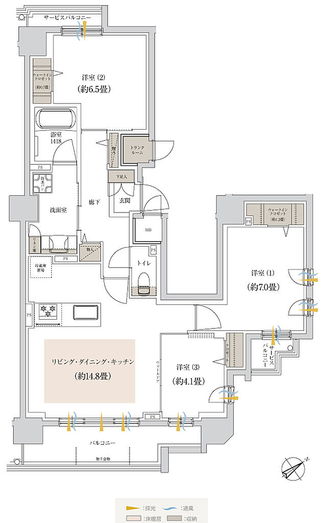 ブランシエラ東札幌サンリヤン 間取り I