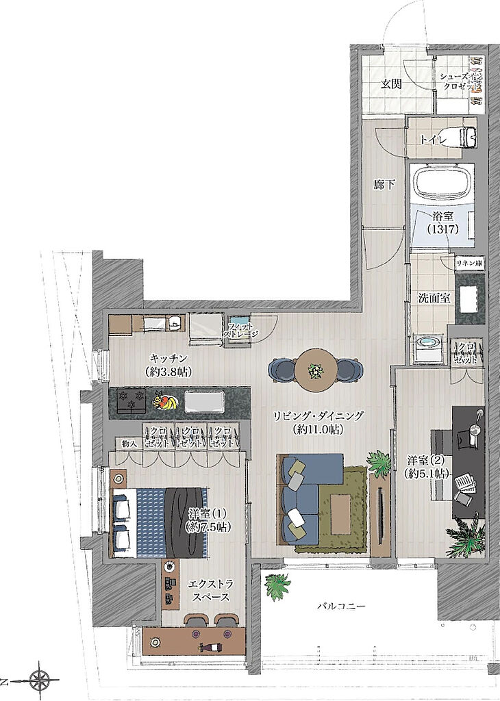 葵クロスタワー 間取り B