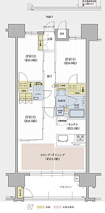クレアホームズ米子駅 ザ・レジデンス 間取り B