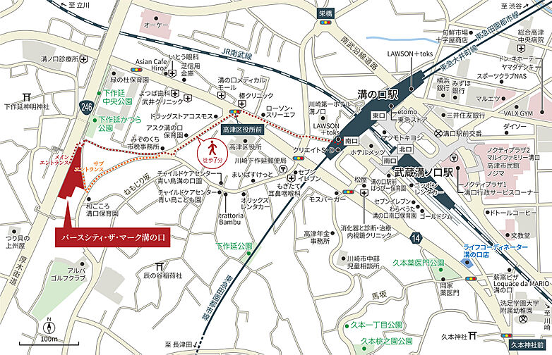 バースシティ・ザ・マーク溝の口 現地案内図