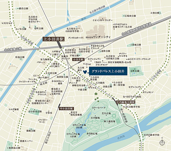 グランドパレス上小田井 現地案内図