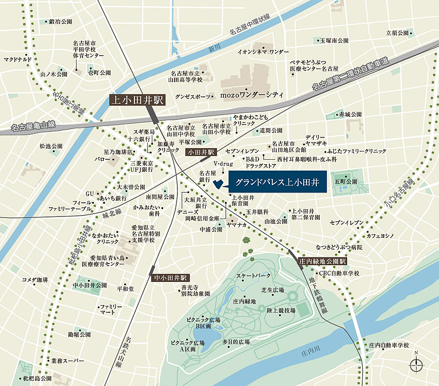 グランドパレス上小田井：案内図