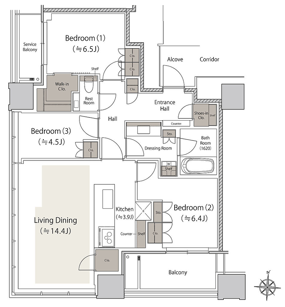 シエリアタワー南麻布 間取り H