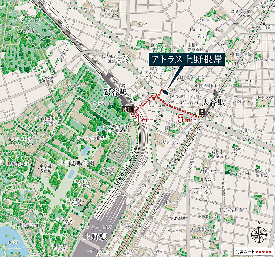 アトラス上野根岸：案内図