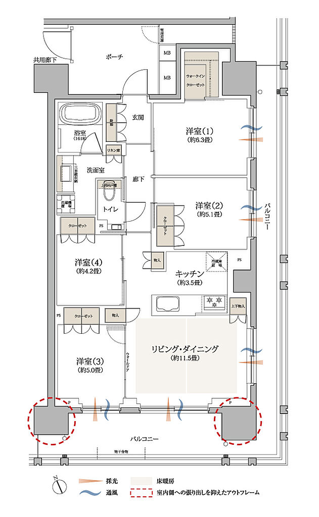 京王多摩川ハモンズ 間取り E5