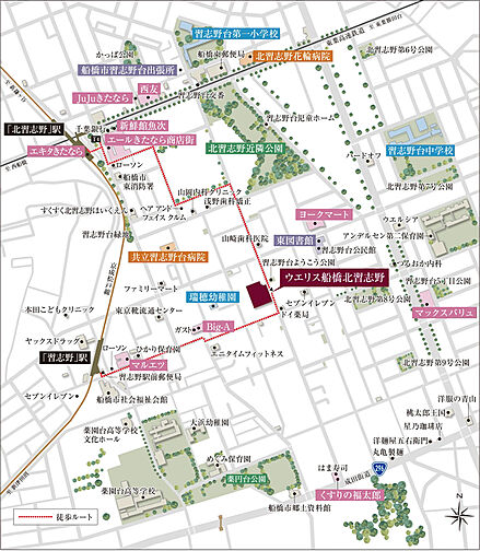 ウエリス船橋北習志野 現地案内図