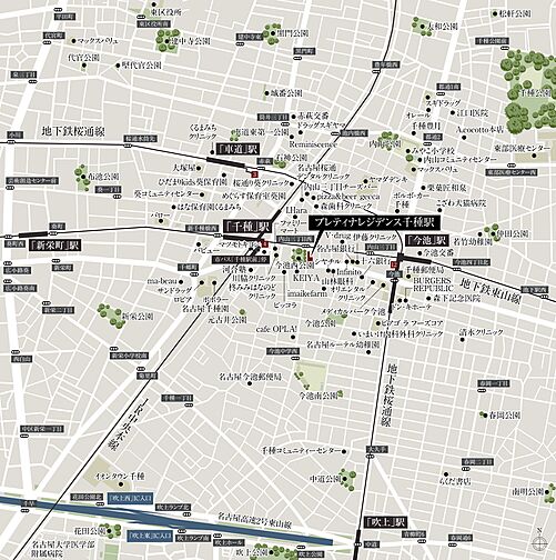 プレティナレジデンス千種駅 現地案内図