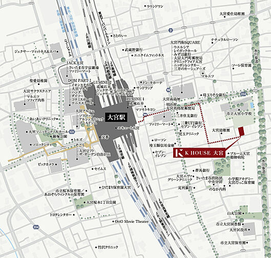 K HOUSE 大宮 現地案内図