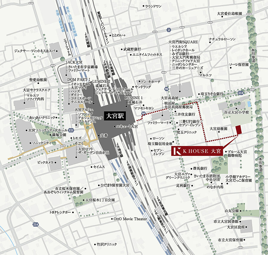 K HOUSE 大宮：案内図