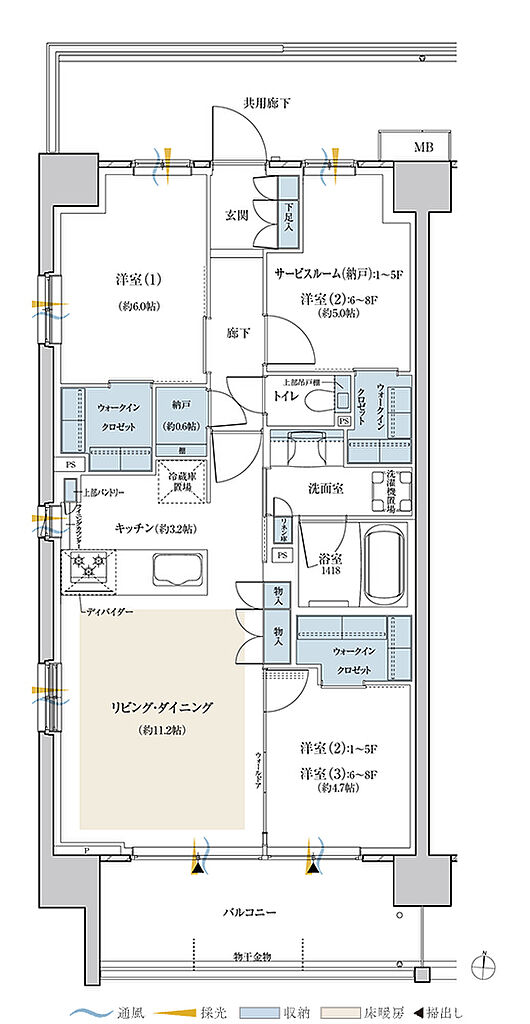 ビアレ新越谷 間取り S-E