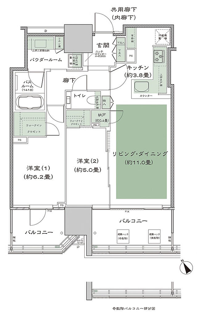 グランドヒルズ恵比寿 間取り 65C1-1