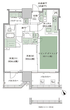 グランドヒルズ恵比寿 間取り 65C1-1