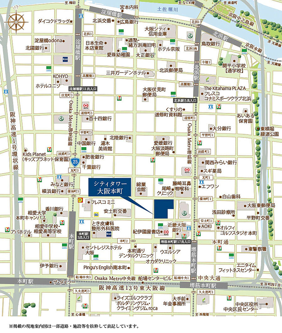 シティタワー大阪本町：案内図