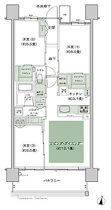 シティハウス堤通雨宮町 間取り B11'-標準