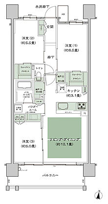 シティハウス堤通雨宮町 間取り B12'-標準