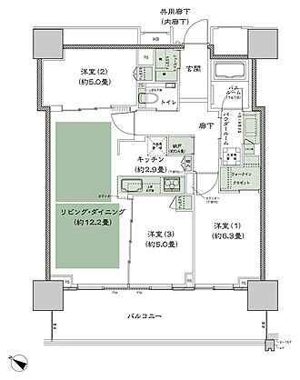 ベイシティタワーズ神戸 WEST 間取り W-70E