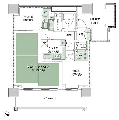 ベイシティタワーズ神戸 EAST 間取り E-70I-2(EV) 