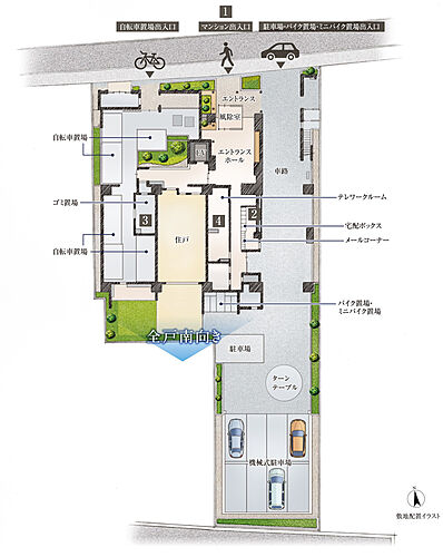 シティハウス府中八幡町 敷地配置イラスト