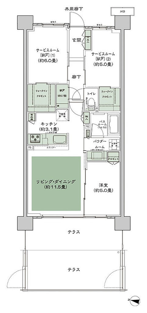 シティテラス湘南平塚 間取り B-C2't