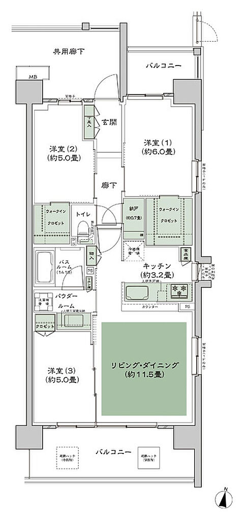 シティテラス湘南平塚 間取り E-C