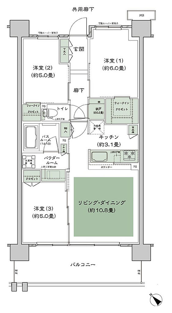 シティテラス柏 間取り D-A12