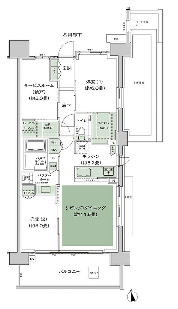 シティハウス平井 間取り C-B2-2