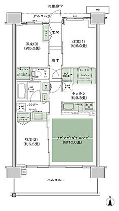 シティテラス若江岩田 間取り C-D2'-標準