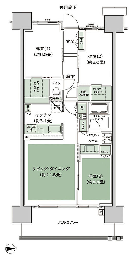 シティハウス八千代緑が丘 間取り D-B3