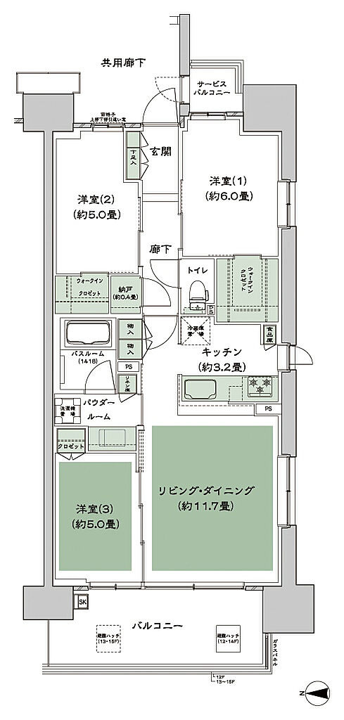 シティハウス八千代緑が丘 間取り C-A'1