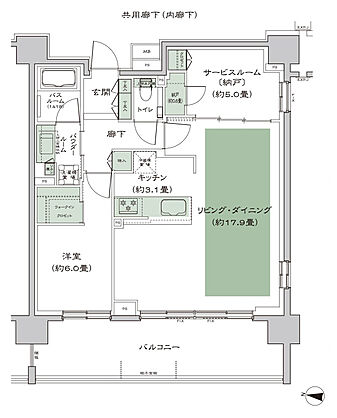 シティテラス宮ケ丘 間取り C2_LD拡大