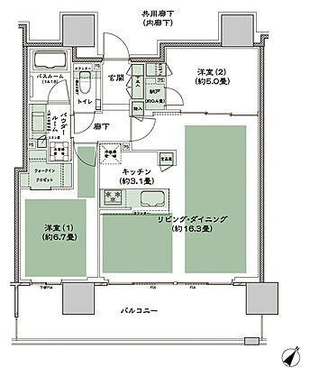 シティタワー千住大橋 間取り E_LD拡大