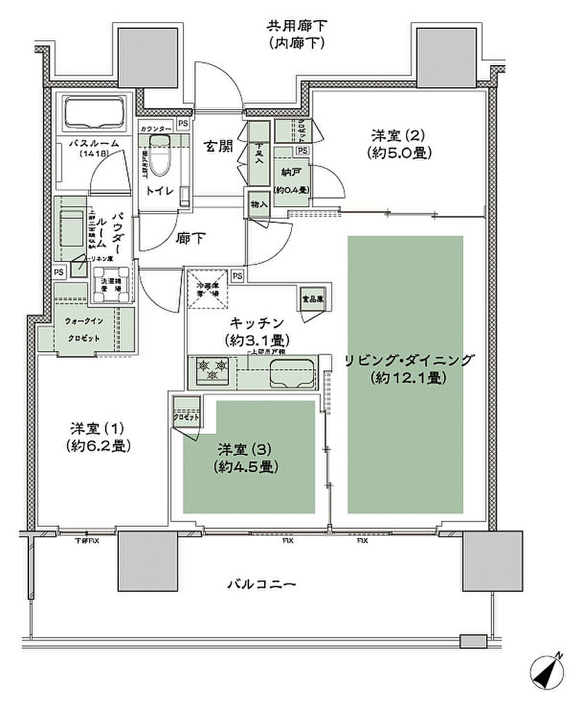 シティタワー千住大橋 間取り E