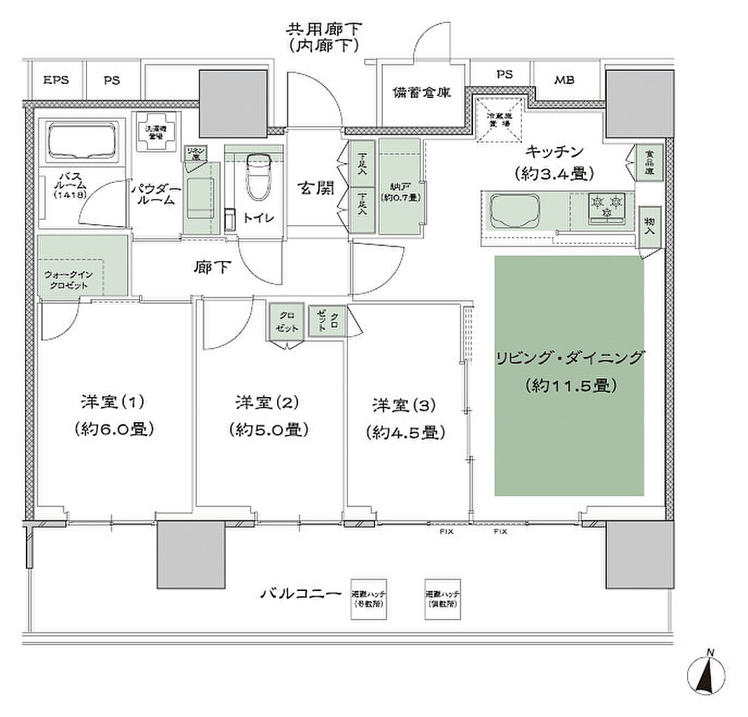 シティタワーズ板橋大山サウスタワー 間取り S-B