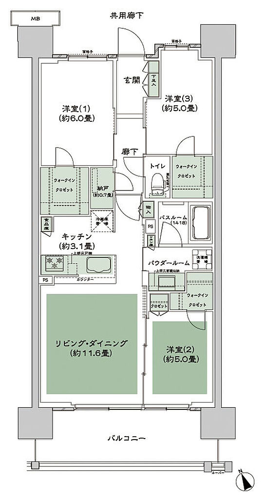 シティテラス多摩川 間取り D-B1