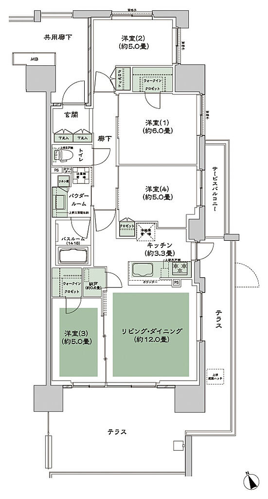シティテラス多摩川 間取り D-Dt