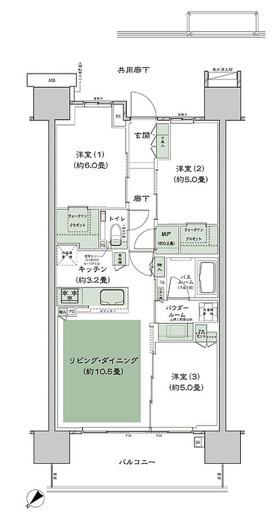 シティテラス赤羽THE EAST 間取り A-B5-標準