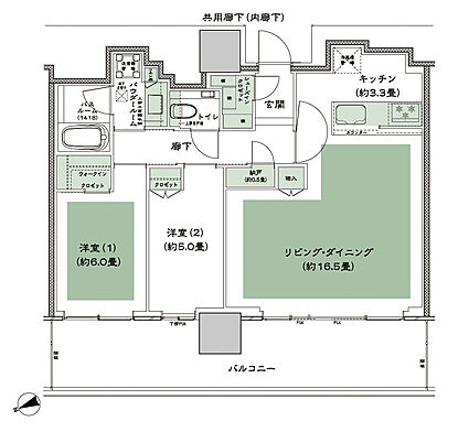 グランドシティタワー池袋 間取り NW-70F-LD拡大