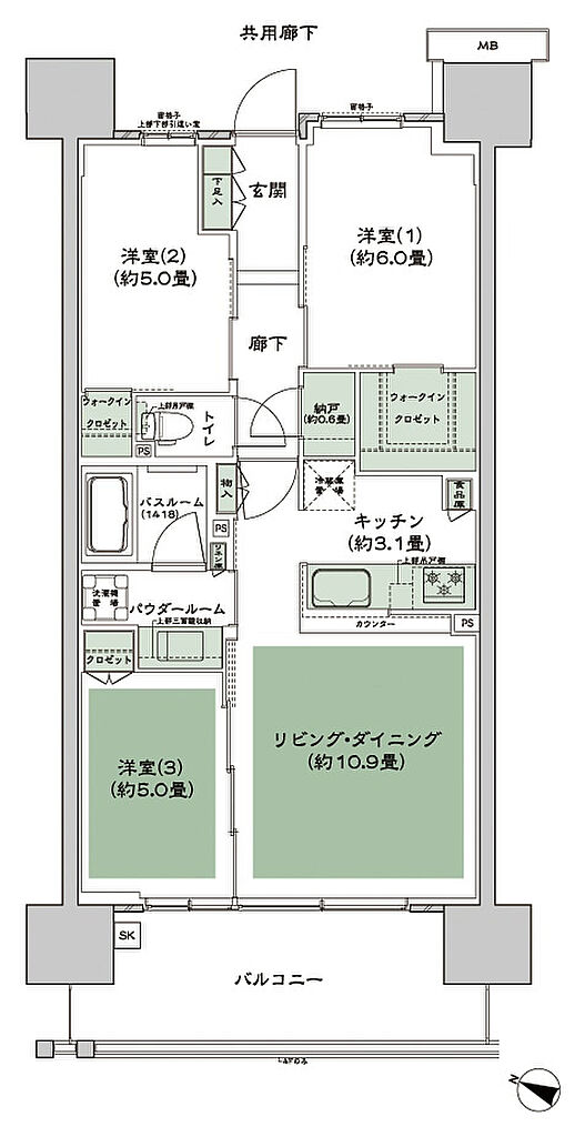 シティテラス中央林間 間取り B3-3