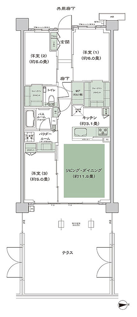 シティテラス桜上水 間取り D-A1t’-3