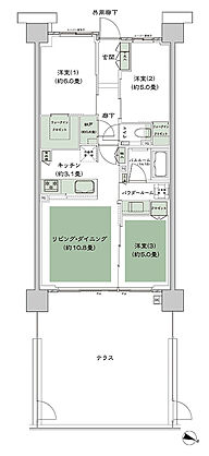 シティテラス登戸 間取り H3't