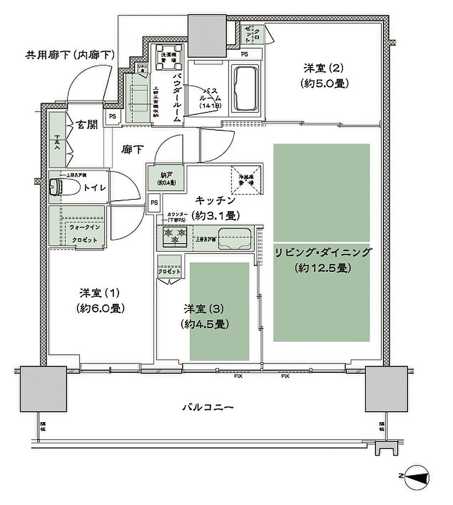シティタワー古川橋 間取り B-3