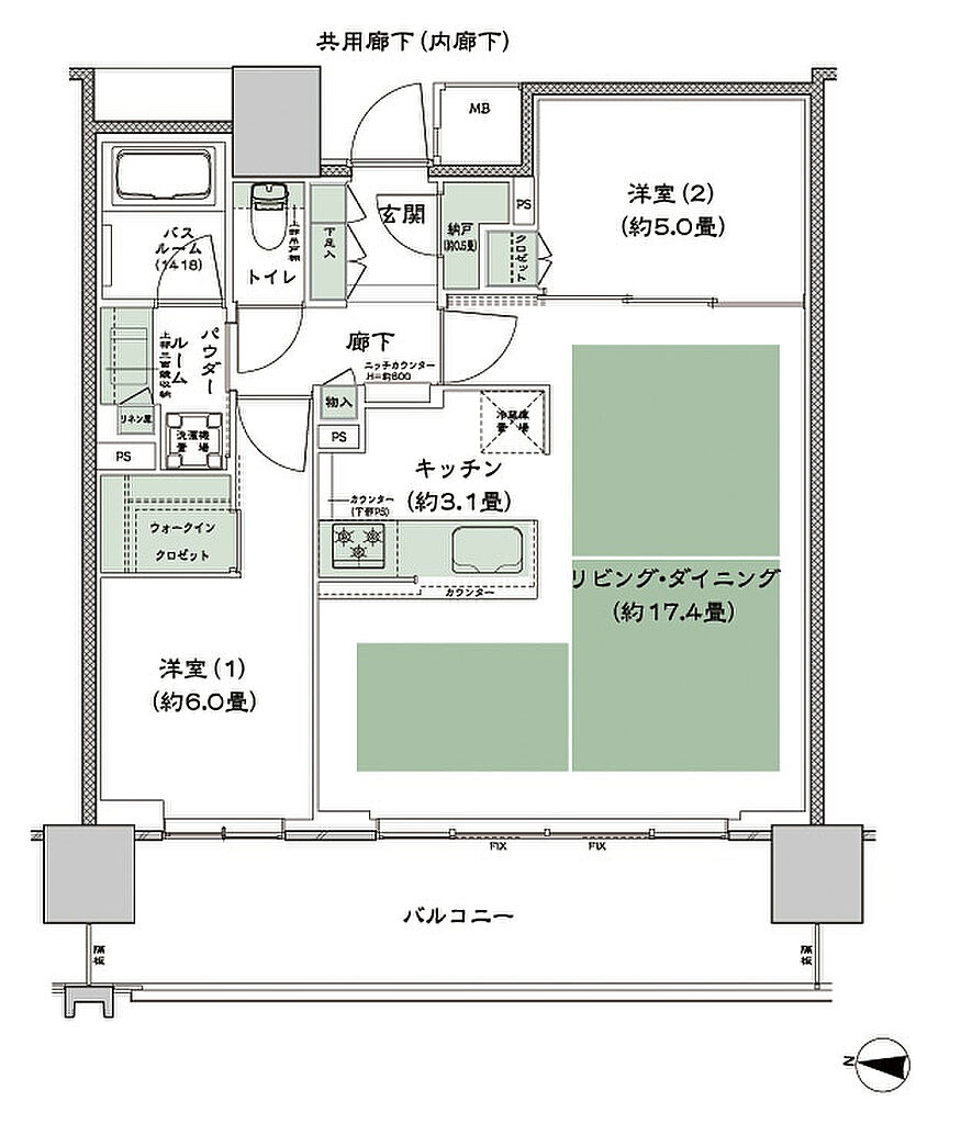 シティタワー古川橋 間取り C-2
