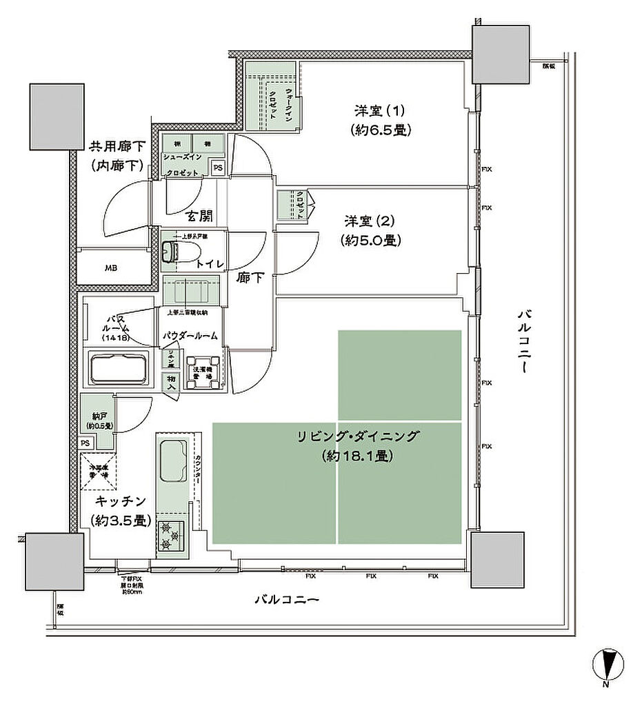 シティタワー古川橋 間取り A-2