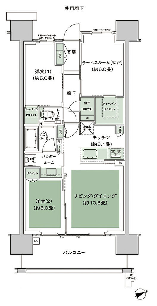 シティテラス下丸子 間取り A-B'd