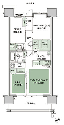 シティテラス下丸子 間取り A-B'd
