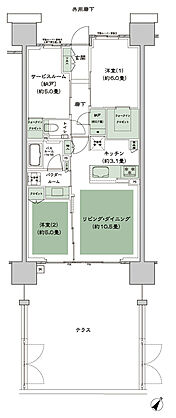 シティテラス下丸子 間取り A-B'ct