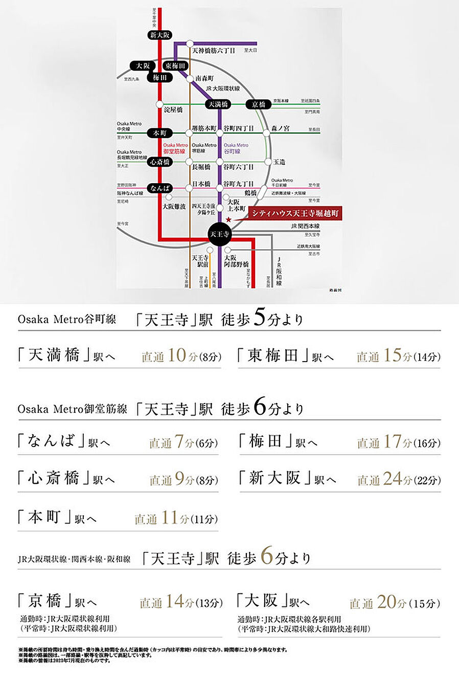 シティハウス天王寺堀越町：交通図