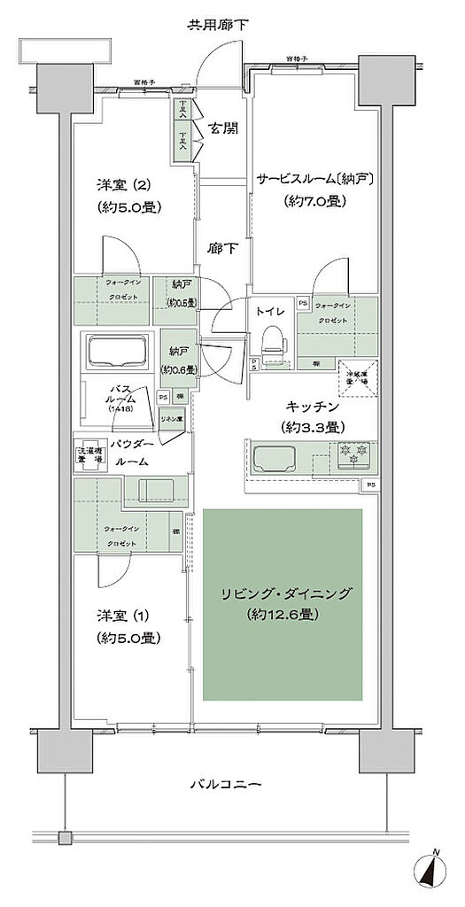 ソライエテラス　ウエスト 間取り E-B15