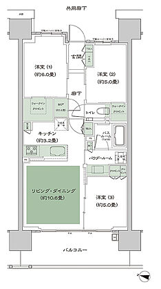 シティハウス大宮氷川 間取り B'a-2