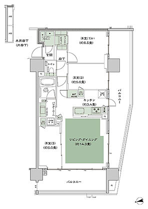 シティハウス調布小島町 間取り Db-3
